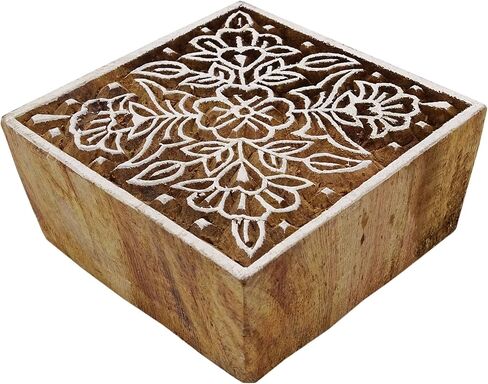 Knitwit Indian Decorative Floral Wooden Textile Stamps Wood New Indian Printing Block in Saudi Arabia