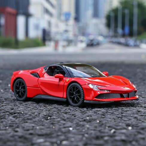 Toy Cars Ferrari Model for Kids 1:32 Diecast Metal Toy Cars,Pull Back Car with Light and Music Ferrari SF90 Toy Car Collectible Model Cars,for Boys Age 3 + Year Old in Kuwait