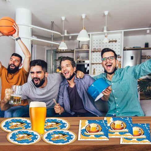 مجموعة من 40 قطعة من أطباق ومناديل حفلات مهرجان أكتوبر، ديكورات لوازم حفلات مهرجان أكتوبر البافارية، مناديل ورقية ذات علم أزرق وأبيض للاستعمال مرة واحدة in Kuwait