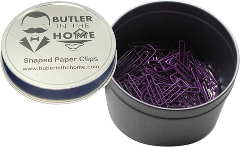Butler in the Home 100 Count Wine Bottle Shaped Paper Clips Great for Paper Clip Collectors or Office Gift - Comes in Round Tin with Lid and Gift Box (Red) in Saudi Arabia