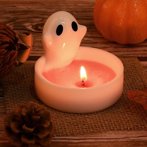 Actvty شبح شمعة حامل الراتنج العفن، هالوين شبح Tealight شمعة حامل قوالب السيليكون لصب الراتنج، 3D الكرتون شبح الايبوكسي قوالب DIY الراتنج الفن هدية عيد الهالوين الحلي ديكور المنزل in Kuwait