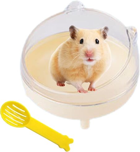 HAICHEN TEC Hamster Bathroom - Large Transparent Hamster Sand Bath Container with Scoop Kit Sandbox Toilet for Dwarf Hamster, Syrian Hamster Small Animal Cage Accessories (Blue) in Kuwait