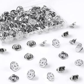 Phinus Pin Backs, 50PCS Metal Locking Pin Backs, Pin Back Locking Can Be Used for Badges, Lapel Pins, Enamelled Pins, Charms, Bags, Clothes, Denim Buttons, Badges and More