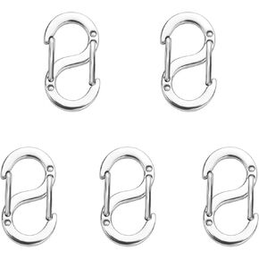 5PCS Double Opening Lobster Clasps Shortener Bracelet Clasps, Stainless Steel Necklace Clasps and Closures for Jewelry Making Chain Shortener Bracelet Clip Connector 16mm Sliver