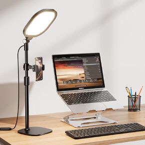 Led Desk Lamp for Home Office, Eye-Caring Desk Light with Adjustable Stand, 3000K-6500K Dimmable Computer Lights for Video Conference, Study, Reading, Zoom Calls, Workbench, Task Lighting