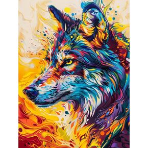 Yomiie Paint by Numbers Kits for Adults, Wolf DIY Canvas Acrylic Paint Kits, Easy Paint by Numbers for Beginners and Adults, Arts Craft for Home Wall Decor 16x20 inch