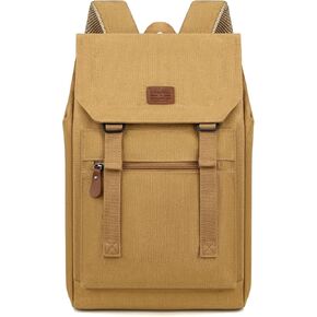 Vintage Laptop Backpack Durable Canvas Backpack Travel Notebook Bag Lightweight Travel Daypack for Men Women. (Black)