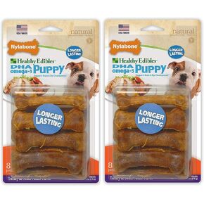 2 Pack of Healthy Edibles Turkey and Sweet Potato Puppy Chew Treats, 8 Treats Per Pack