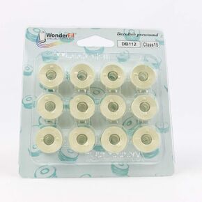 WonderFil, Specialty Threads, DecoBob, Pre-Wound Bobbins, Class 15 - Antique White