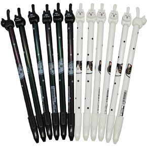 30PCS Kawaii Cat Pens Cat Tail Gel Pen For Cat Lovers Cute Animal Pens Fun Black Ink Rollerball Pens For Desk Decoration School Office Accessories Stationery