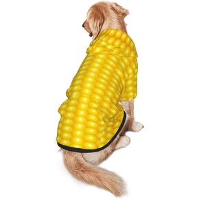 Fresh Ripe Corn Cobs Pattern Dog Clothes Hoodie Sweaters Sweatshirts Pet Costume for Medium and Large Dogs Cats Medium