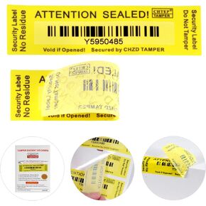 100PCS Tamper Evident Stickers, No ResidueTamper,Evident Security Warranty Seal, Void Stickers, Security Labels, (Serial Number0.8 * 2.4inch,Red)
