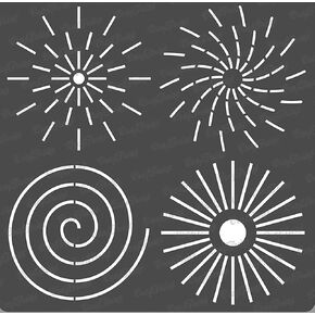 CrafTreat Reusable Dotting Mandala Stencils for Painting on Wood, Canvas, Paper, Fabric, Floor, Wall and Tile - Dot Mandala Outlines - 6x6 Inches - DIY Art and Craft Stencils - Dots Spiral Stencil