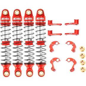 RCAWD 65mm TRX4M Shock Flex Blades Holder Mount Set for 1/18 TRX4M Front Rear Shocks Tower Upgrades Part Red