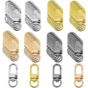 48 Pieces Metal Lobster Claw Clasps Swivel LanyardsTrigger Snap Hooks Strap for Keychain Key Rings,DIY Jewelry Making Bracelet Necklace Findings(4 Colors)