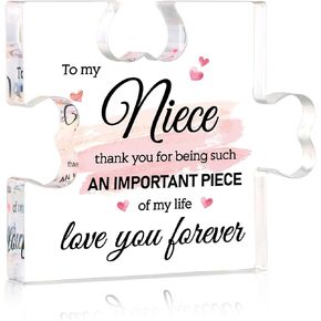 Puzzle Gifts for Sister - 4" x 3.3" Acrylic Puzzle Piece Plaque Sister Gifts from Sister Birthday Thanksgiving Christmas Decorations Gift