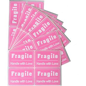 MeshaKippa 2x3 200pcs Cute Fragile Stickers for Shipping Box, Personal Mailing, Girls Bags