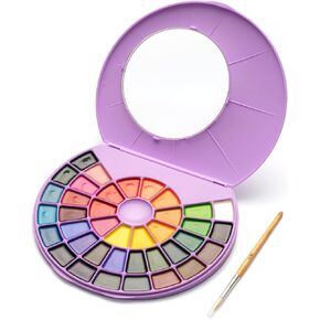 HIMI Water Colors Palette 38 Assorted Colors, One Brush, Travel Size Watercolor Paint Set Palette for Artists, Students and Children, Easy to Mix (Purple, 38 Colors)