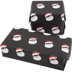 ZIGFRUIT 10 Sheets Black Santa Wrapping Paper Christmas Holidays Wrapping Paper African American Christmas Wrapping Paper Roll for Gifts 17"x27.5" Per Sheet（10 Sheets in A Roll Not Folded Sheets）