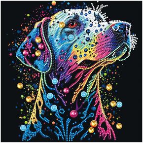 PFFNGPEN Special Shape Diamond Painting Kits for Adults,5D Dog Crystal Rhinestone Diamond Art Kits for Beginners,for Home Wall Decoration Gift,Animal,12x12inch