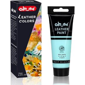 Colorful Acrylic Leather Paint 2.5oz White for Shoe Painting -Leather Paint for Bag & Wallet Decor, Leather Jacket Care, Crafts DIY & Customizing Leather Projects