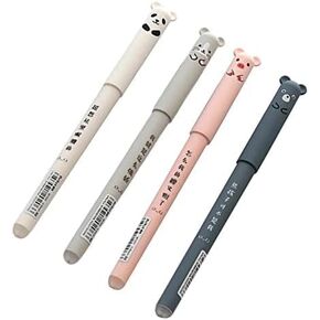 4pcs Cute Erasable Gel Pen Cute School Supplies Cool Things Cartoon Erasable Easy to Rub Rub Gel Pen Kawaii Ballpoint Pen,