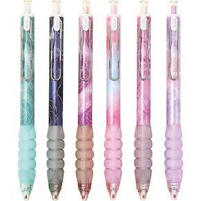 6 Pcs Cute Retractable Pens Butterfly Gel Ink Pens Soft Grip Pen 0.5mm Black Ink Pen Writing Pens Office School Supplies Aesthetic Pens for Women Girls Boys Men (Butterfly)