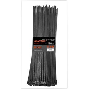 Zip Ties Assorted Size,8+12+14+18 Inch Double Sided Toothed,100 LBS Tensile Strength Heavy Duty Cable Wire Ties With Self-Locking Adjustable More Durable Nylon Tie Wraps for Indoor Outdoor（400 Pack）