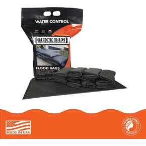 Quick Dam QD1224-10 Flood Bags, 12"x24", Black, 10 Count