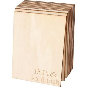 Blisstime 50PCS 4x4 Inch Wood Squares Unfinished Square Wood Pieces for Crafts,Painting, Writing, DIY Supplies, Engraving and Carving, Home Decorations (4x4 Inch 50Pcs)
