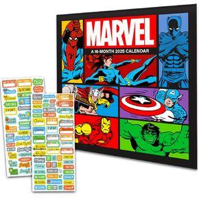 تقويم Marvel Comics 2025 - حزمة تقويم صغيرة كلاسيكية فاخرة من Marvel Comics لعام 2025 مع أكثر من 100 ملصق تقويم (هدايا MCU Avengers، واللوازم المكتبية) in Kuwait