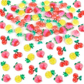 40 قطعة من راتينج الفواكه لتزيين الصيف بموضوع صغير من الراتينج لصنع السحر لتزيين الفواكه لتزيين الحرف اليدوية DIY وحفلات القصاصات وديكور المنزل in Kuwait