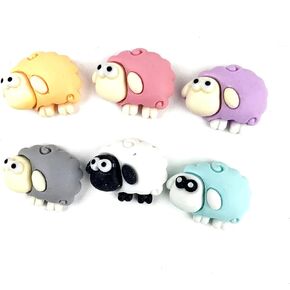 Heyiwell 20PC Mix Kawaii Sheep Resin Flatback Cabochon Embellishments for Craft Making Ornament Scrapbooking DIY Party Decor 16x20mm