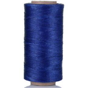 Selric [32 Colors Available] 150D 0.8mm 284Yards Flat Waxed Thread Hand Stitching Cord Leather Craft Tool Leather Stitching Sewing (Royal Blue)