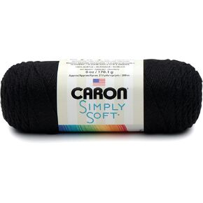 Caron Simply Soft Yarn 6oz (9727) Black By The Each