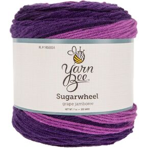 Yarn Bee 4 - Medium Yarn for Crocheting & Knitting – Soft Yarn Skein – 355 Yards of Acrylic Yarn for Crocheting Blankets, Hats, & More – Craft Supplies for Handcrafting, Grape Jamboree
