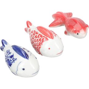 MAGICLULU Fish Tiny Figurines Ceramic Floating 3Pcs Artificial Aquarium Cute Fish Tea Pet Realistic Goldfish Ornament Fish Bowl Fish Tank Decoration Goldfish Bowl Fake Goldfish