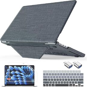 Tuiklol for MacBook Pro 14 inch Case 2024-2021 Model A3112 A3401 A3185 M4 Pro/Max A2918 A2992 M3 A2779 M2 A2442 M1 Pro/Max, Fabric Hard Shell Cover with Touch ID,Purple