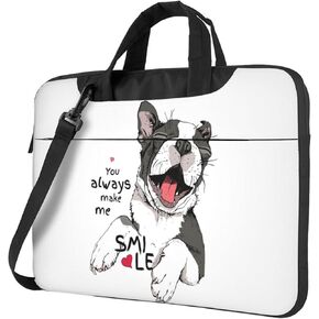 Laptop Bag Laptop Case 14 Inch Computer Bags Funny Boston Terrier Dog Printed Padded Sleeve Cover for Women Men