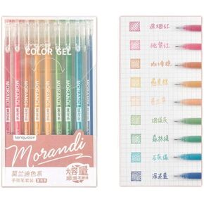 rrrrr 9 PCSSet Morandi Gel Pen Multi Colored Gel Ink Pens Vintage 0.5mm Writting Drawing Pen Stationery Gift For Kids Office Supplies Retro Color