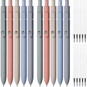 Thenshop 20 Pcs Gel Ink Pen Retractable Ballpoint Pens with 0.5 mm Black Click Refill Smooth Writing Cute Quick Dry Fine Point Piloting Aesthetic(20 Pcs,Morandi Color) in Kuwait