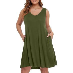 BELAROI Women Plus Size Sweater Dress Plus Size Dresses Crew Neck Long Sleeve Casual Fall Winter Tunic Dress Pockets