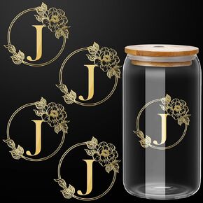 NiHome Self-Adhesive Gold Foil Letter Cup Wrap Transfer Stickers for Personalization & Decoration, Easy Apply Durable Initial for Drinkware, Gifts & More, Add a Touch of Elegance for All Occasions (K) in Kuwait