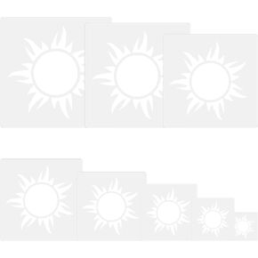 8 قطع من استنسل الشمس، 8 مقاسات قالب شمسي قابل لإعادة الاستخدام لطلاء استنسل بوهو صن لتزيين استنسل طلاء الشمس لجدار الأرضيات الخشبية والمشروعات اليدوية الفنية in Kuwait