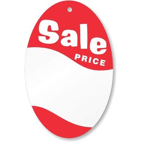 SmartSign Pack of 1000 Oval Sale Price Tags | 2.75" x 4"