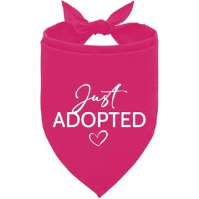 Adopt Me Bandanas for Dogs, Just Adopted Dog Bandana, Hot Pink Dog Bandana, Funny Cute Dog Bandana, Pet Dog Triangle Scarf, Gift for Dog Lover, Dog Bandana for Small Medium Large Dogs (F5)