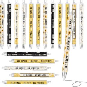 Jetec 48 Pcs Bee Pens Gifts Inspirational Cute Ballpoint Pens Bulk Motivational Employee Appreciation Black Ink for Bee Lovers Thank You Gifts