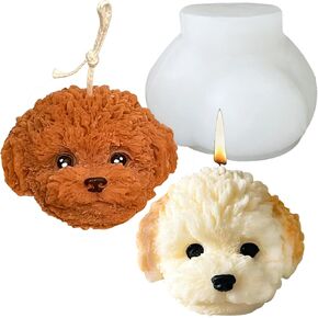 2 Pack 3D Teddy Dog Silicone Molds for Baking Mousse Cake Birthday Treats Chocolate Jello Fondant Mould Pudding Ice Cream Soap Lotion Bars Making Supplies