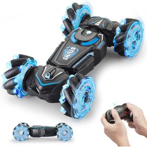 RC Cars Remote Control car for Boys 360°Rotating 4WD RC Stunt car Transform 2.4Ghz Hand Controlled Toys for Boys 4-7 Birthday Presents for Kids Age 7 8 9 10 11 yr (Blue)