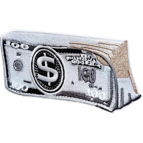 Embroidered Money Patch, American Cash 100 Dollar Iron On Patch, Decorative Applique Repair Patch DIY Accessories for Clothes Bags Jacket Jeans Backpacks